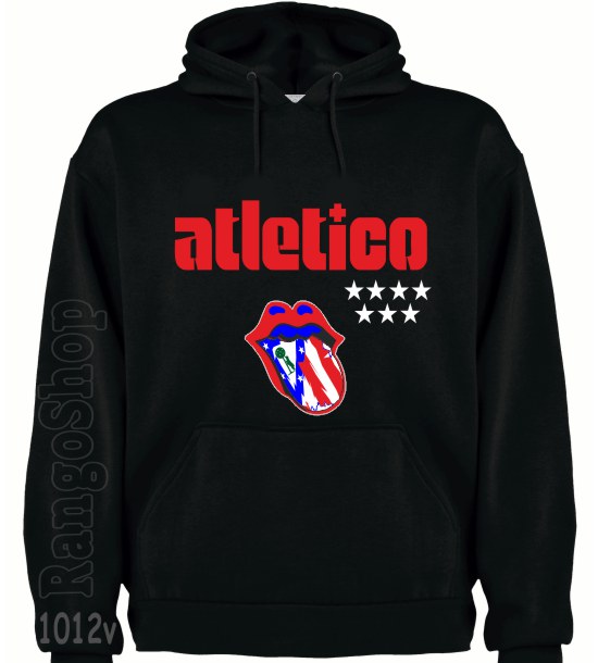 Sudadera Futbol Capucha -Atletico-Lengua